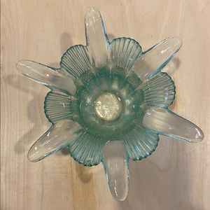 Vintage green glass decorative bowl. Marked with “2”.